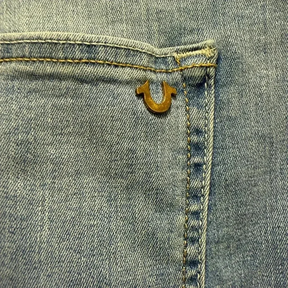Authentic-True Religion JACK Skinny Tapered-Cotton-Jeans-Pants-Blue-W44 / L 44